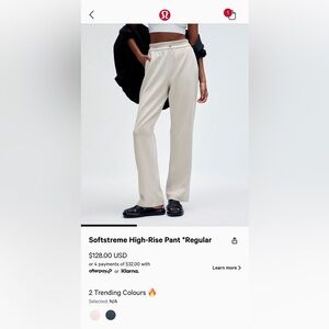 lululemon softstreme pants in the color bone